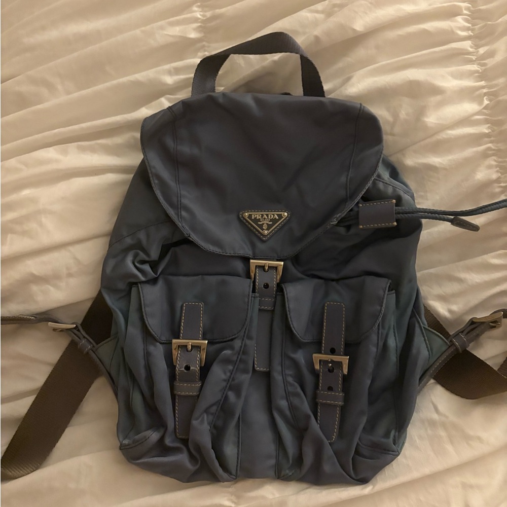 Prada Gray/blue Backpack